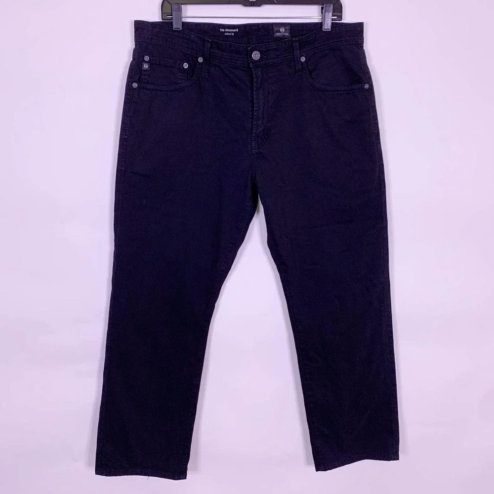 AG Graduate Pants Men's 36x34 fits 36x28 Black Adriano Goldschmied Tailored Leg - Picture 1 of 6